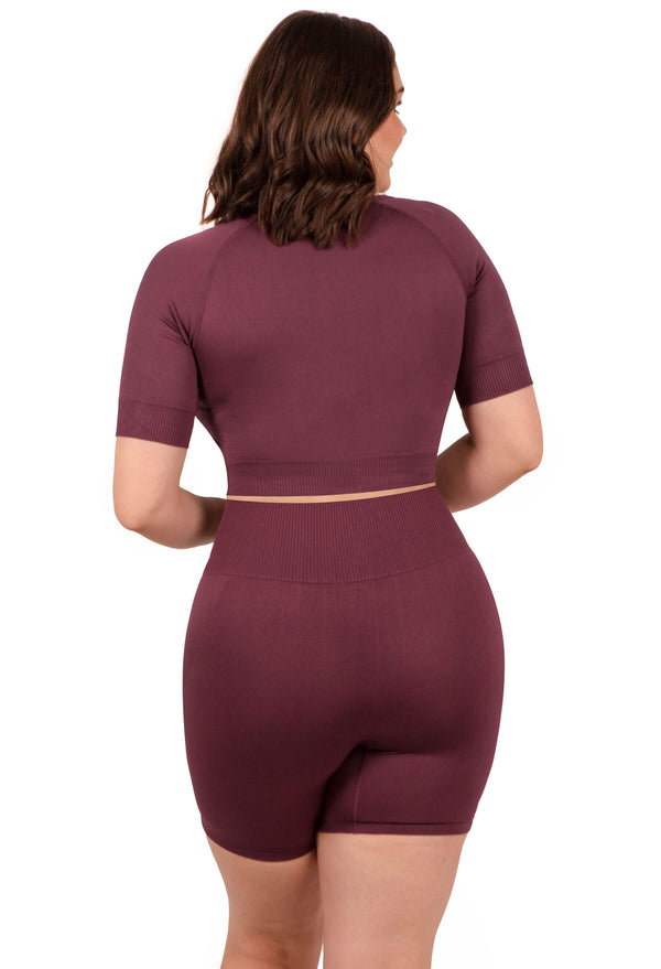 Plus Size Seamless High Waist Midi Biker Shorts
