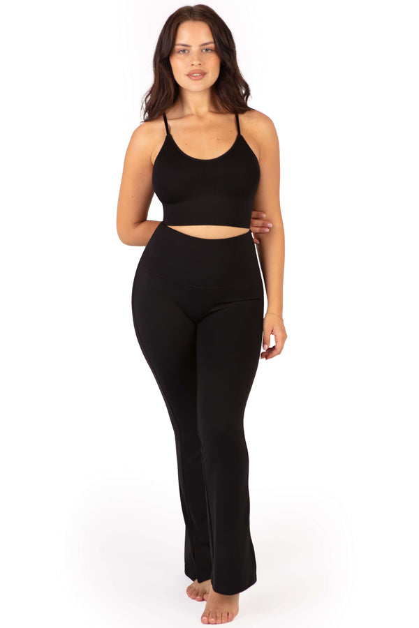 Flare Pants | High Waisted & Pet Hair Resistant - 2 Pack