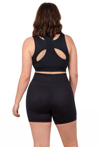 Plus Size Seamless High Waist Midi Biker Shorts