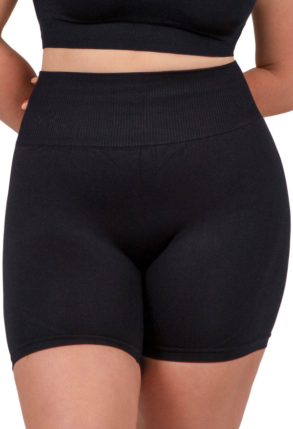 Plus Size Seamless High Waist Midi Biker Shorts
