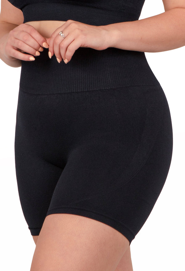 Plus Size Seamless High Waist Midi Biker Shorts