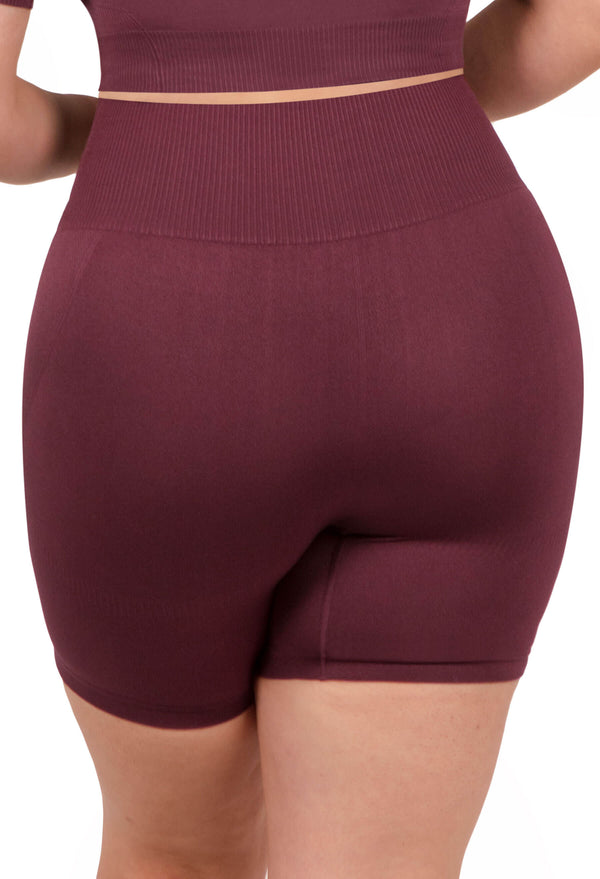 Plus Size Seamless High Waist Midi Biker Shorts