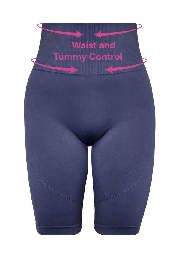 Plus Size Square Neck Short Sleeve Crop Top & High Waist Long Biker Shorts