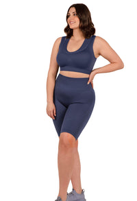 Plus Size Seamless High Waist Long Biker Shorts