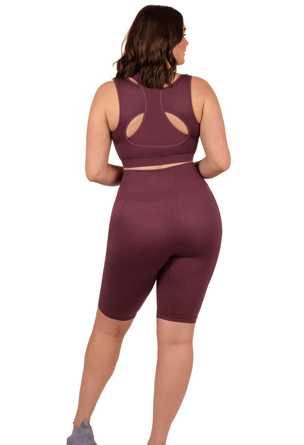 Plus Size Seamless High Waist Long Biker Shorts