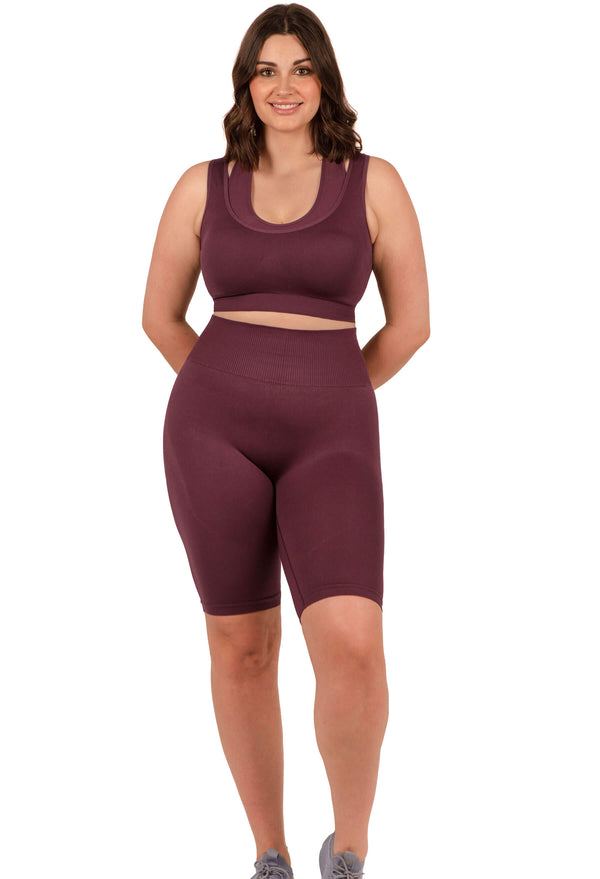 Plus Size Seamless High Waist Long Biker Shorts