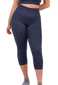 Plus Size Seamless High Waist 3/4 Capri Leggings