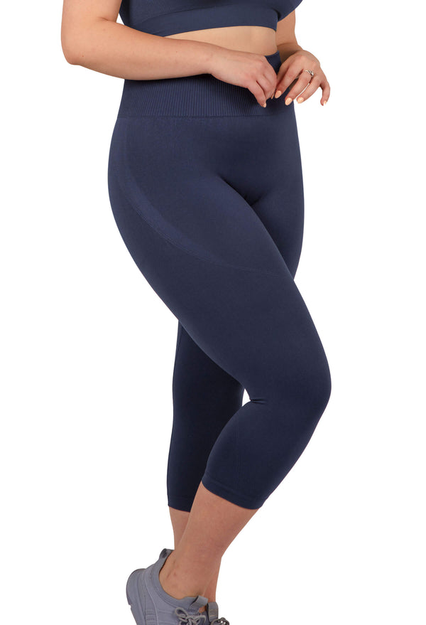 Plus Size Seamless High Waist 3/4 Capri Leggings