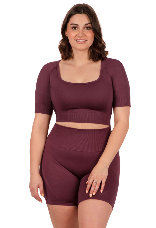 Plus Size Seamless High Waist Midi Biker Shorts