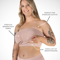 Full Bust Bamboo Strapless Maternity & Nursing Wire Free Bra - 3 Pack