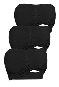 Full Bust Bamboo Strapless Maternity & Nursing Wire Free Bra - 3 Pack