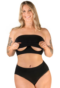 Full Bust Bamboo Strapless Maternity & Nursing Wire Free Bra