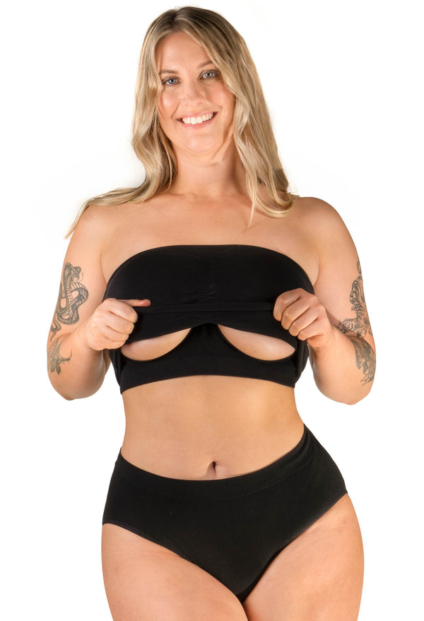 Full Bust Bamboo Strapless Maternity & Nursing Wire Free Bra - 3 Pack