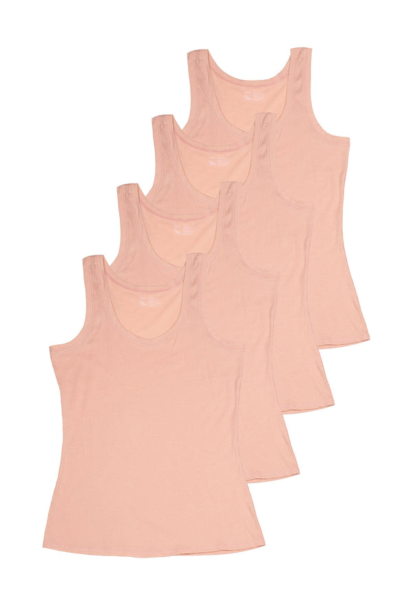 Superfine 100% Cotton Tank Top - 4 Pack