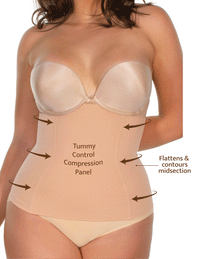 Maximum Tummy Control Belly Band With Flexible Boning - 2 Pack