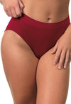 Burgundy Bamboo Padded Wire Free Bra and High Cut Brief Set