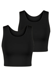 Cotton Chest Binder Crop Tank - 2 Pack