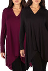 Bamboo V Neck Tunic Top - 2 Pack