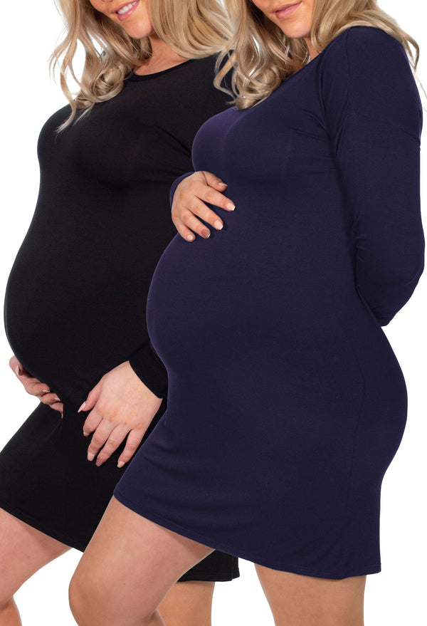 Maternity Bamboo Long Sleeve Pyjama - 2 Pack