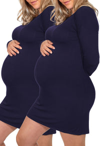 Maternity Bamboo Long Sleeve Pyjama - 2 Pack