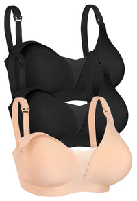 Invisible Mesh Maternity & Nursing Padded Bra - 3 Pack