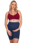 Maternity Anti Chafing High Rise Long Cotton Rich Shorts | Pacific Blue