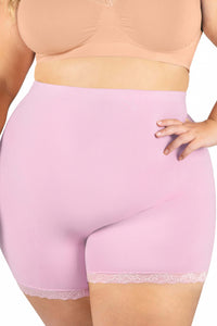 Plus Size Anti Chafing High Rise Petite Cotton Rich Shorts