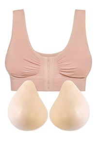 Bamboo Padded Front Closure Wire Free Bra & Prosthesis Set