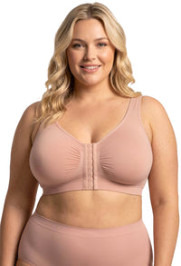 Bamboo Padded Front Closure Wire Free Bra - 3 Pack