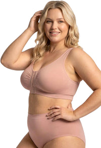 Bamboo Padded Front Closure Wire Free Bra