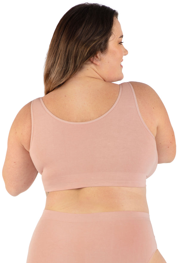 Full Bust Bamboo Padded Front Closure Wire Free Bra