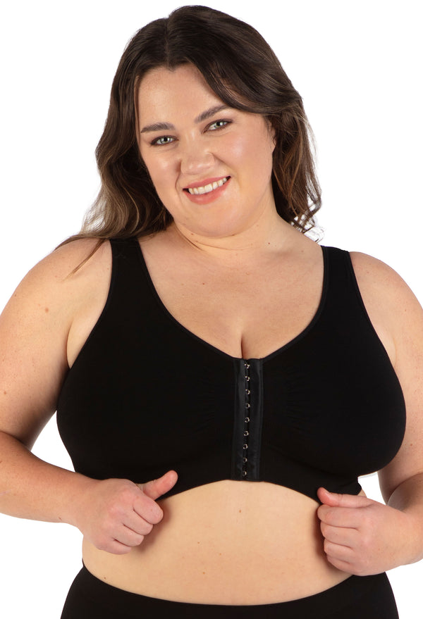 Bamboo Padded Front Closure Wire Free Bra - 3 Pack