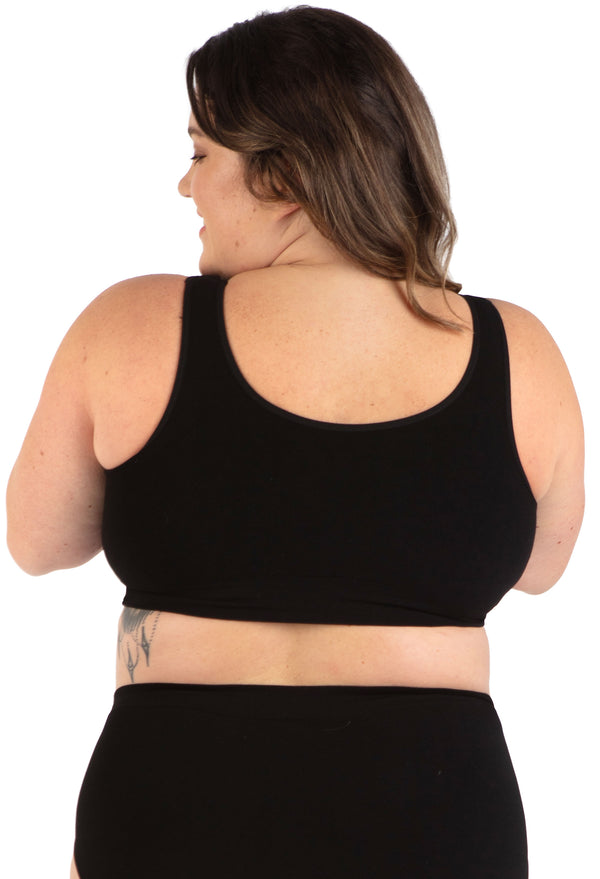 Full Bust Bamboo Padded Front Closure Wire Free Bra