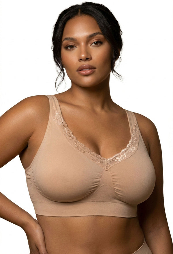 3 Pack Full Bust Wire Free Minimiser Bra + 3x4 Hook Bra Extender Set