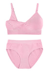 Lilac Snow Bamboo Nursing Bra + High Cut Undies Set With FREE Eco-Friendly Reusable Nursing Pads