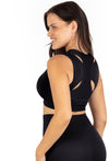Plus Size Triple-layer Support Racer & High Waist Midi Biker Shorts