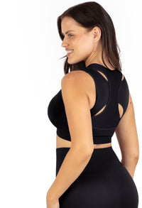 Plus Size Triple-layer Support Racer & High Waist Midi Biker Shorts
