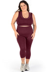 Plus Size Seamless High Waist 3/4 Capri Leggings