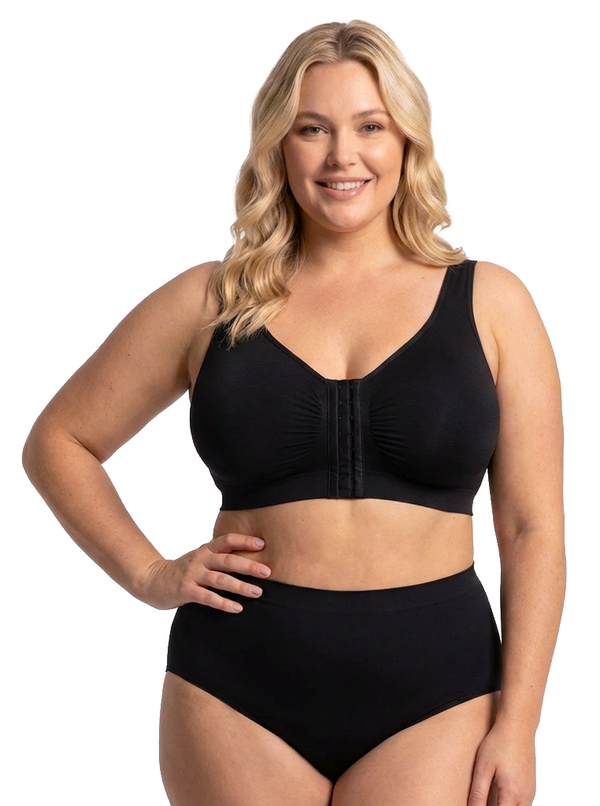 Bamboo Padded Front Closure Wire Free Bra