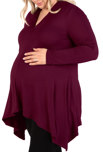 Maternity Bamboo V Neck Tunic Top - 2 Pack