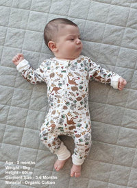 100% Organic Cotton 2-Way Zip Babysuit