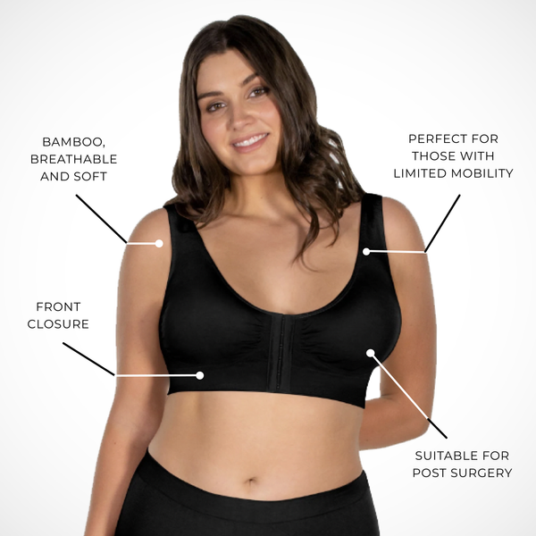 Bamboo Padded Front Closure Wire Free Bra & Prosthesis Set