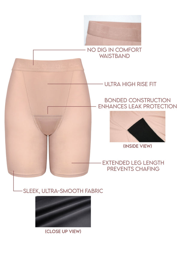 Invisible Period Ultra High Waist Long Shorts