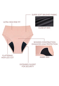 Super Soft Brushed Period High Cut Briefs