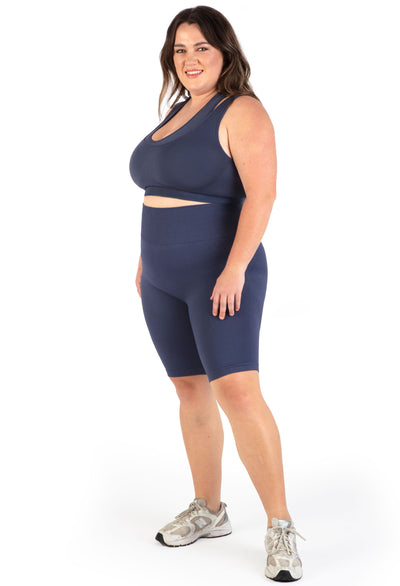 Plus Size Seamless High Waist Long Biker Shorts
