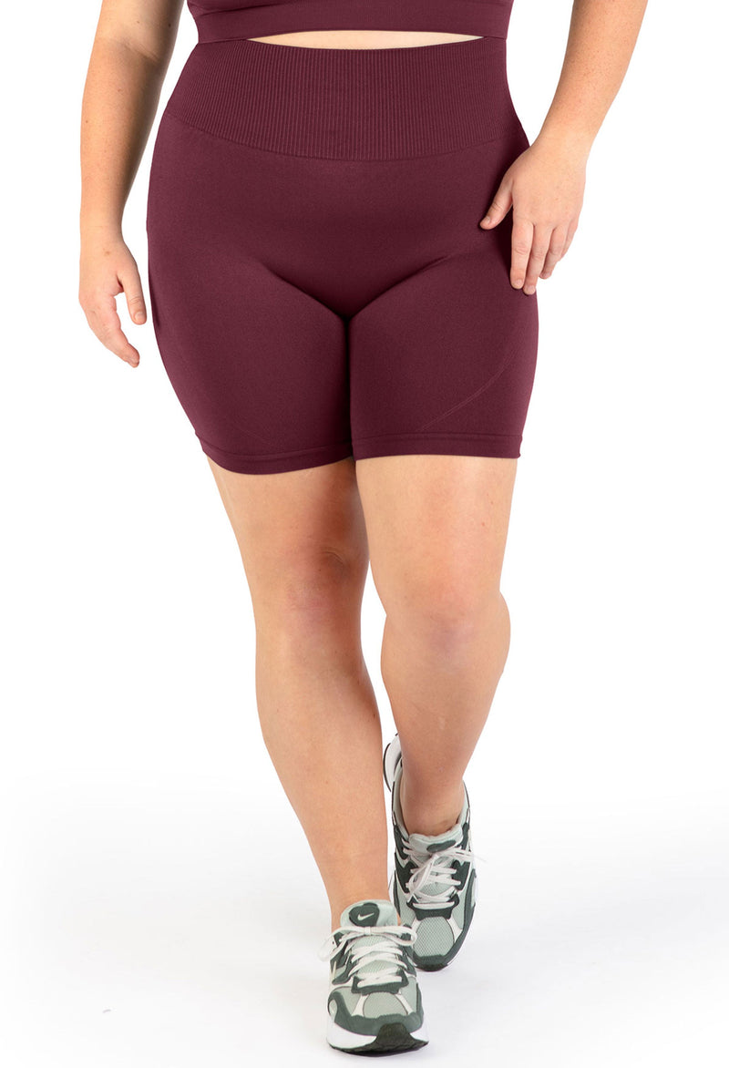 Plus Size Seamless High Waist Midi Biker Shorts