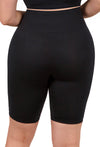 Plus Size Square Neck Short Sleeve Crop Top & High Waist Long Biker Shorts