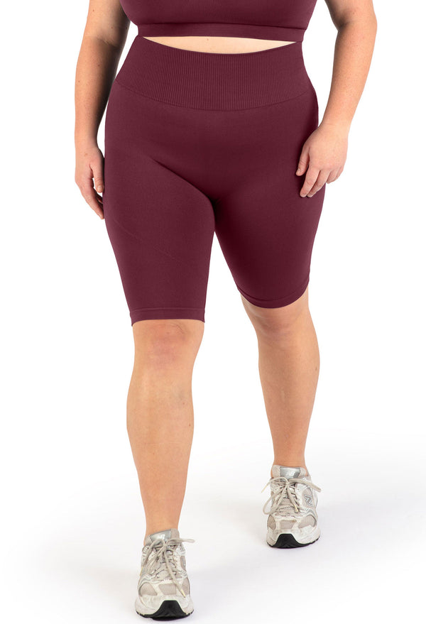 Plus Size Seamless High Waist Long Biker Shorts