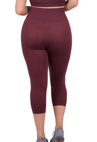 Plus Size Seamless High Waist 3/4 Capri Leggings