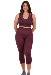 Plus Size Seamless High Waist 3/4 Capri Leggings